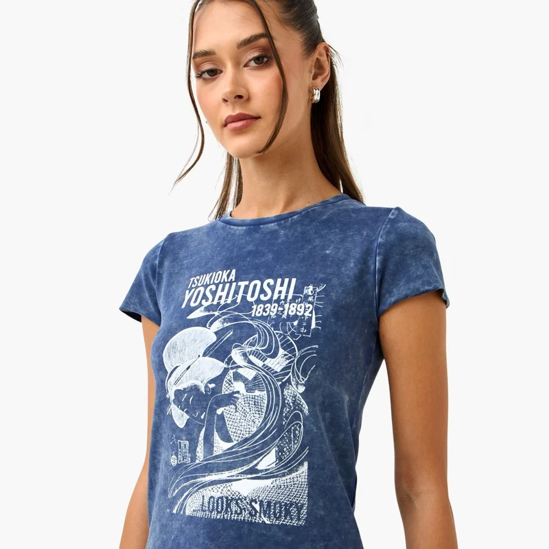 SP Characters Tsukioka Yoshitoshi Print T-shirt